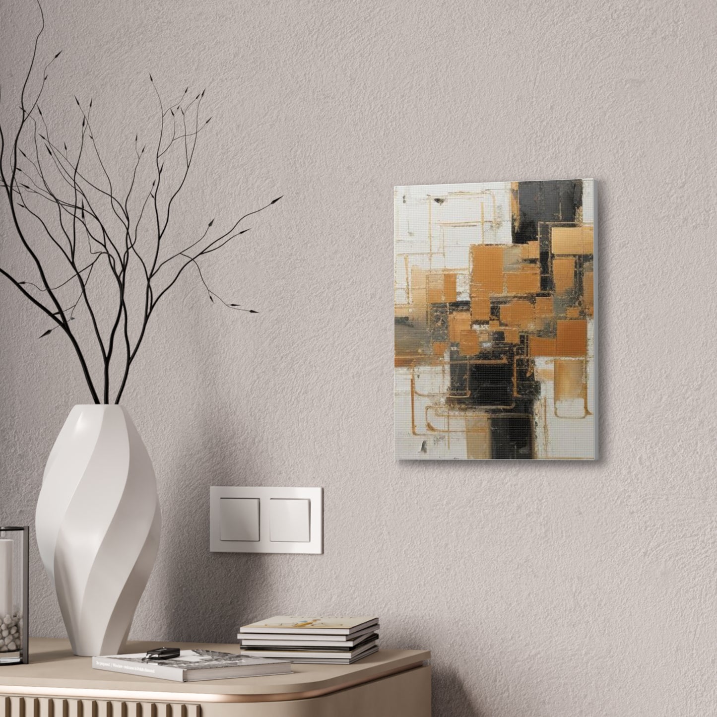 Gold and Black Elegance: A Symphony of Sophistication Canvas Print