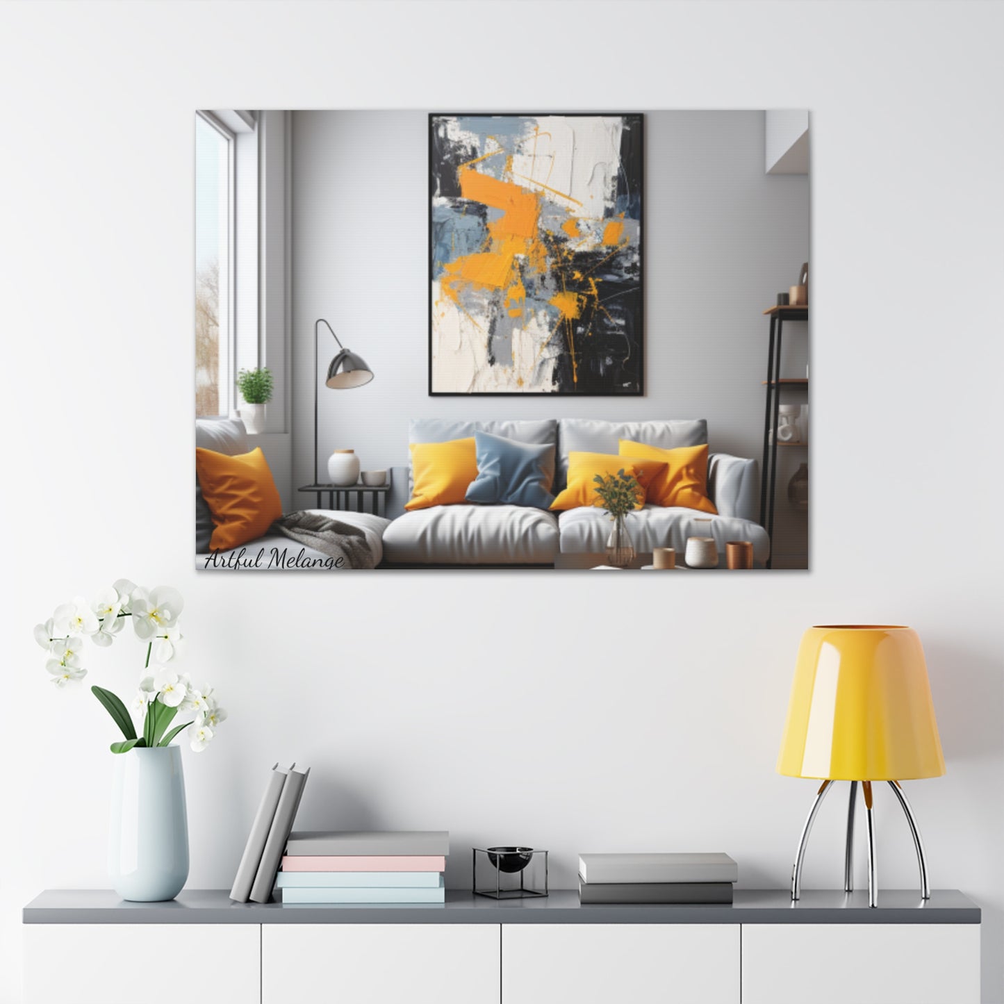 Timeless Elegance: Refined Yellow Hues Canvas Print for Sophisticated Living Spaces