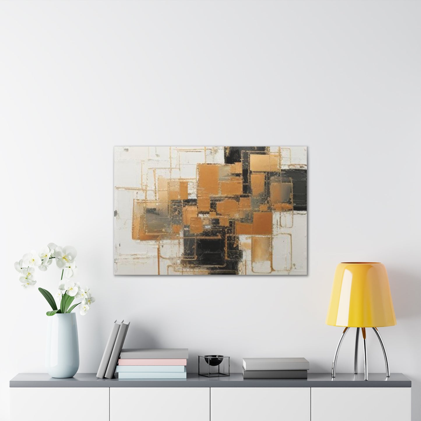 Gold and Black Elegance: A Symphony of Sophistication Canvas Print