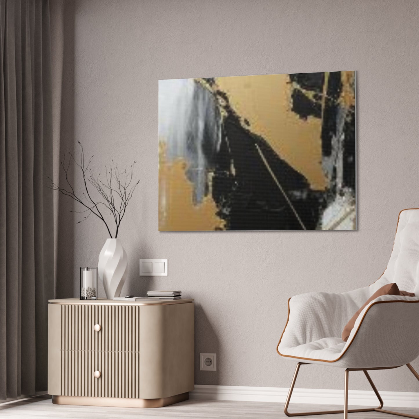 Gold and Black Elegance: A Symphony of Sophistication Canvas Print