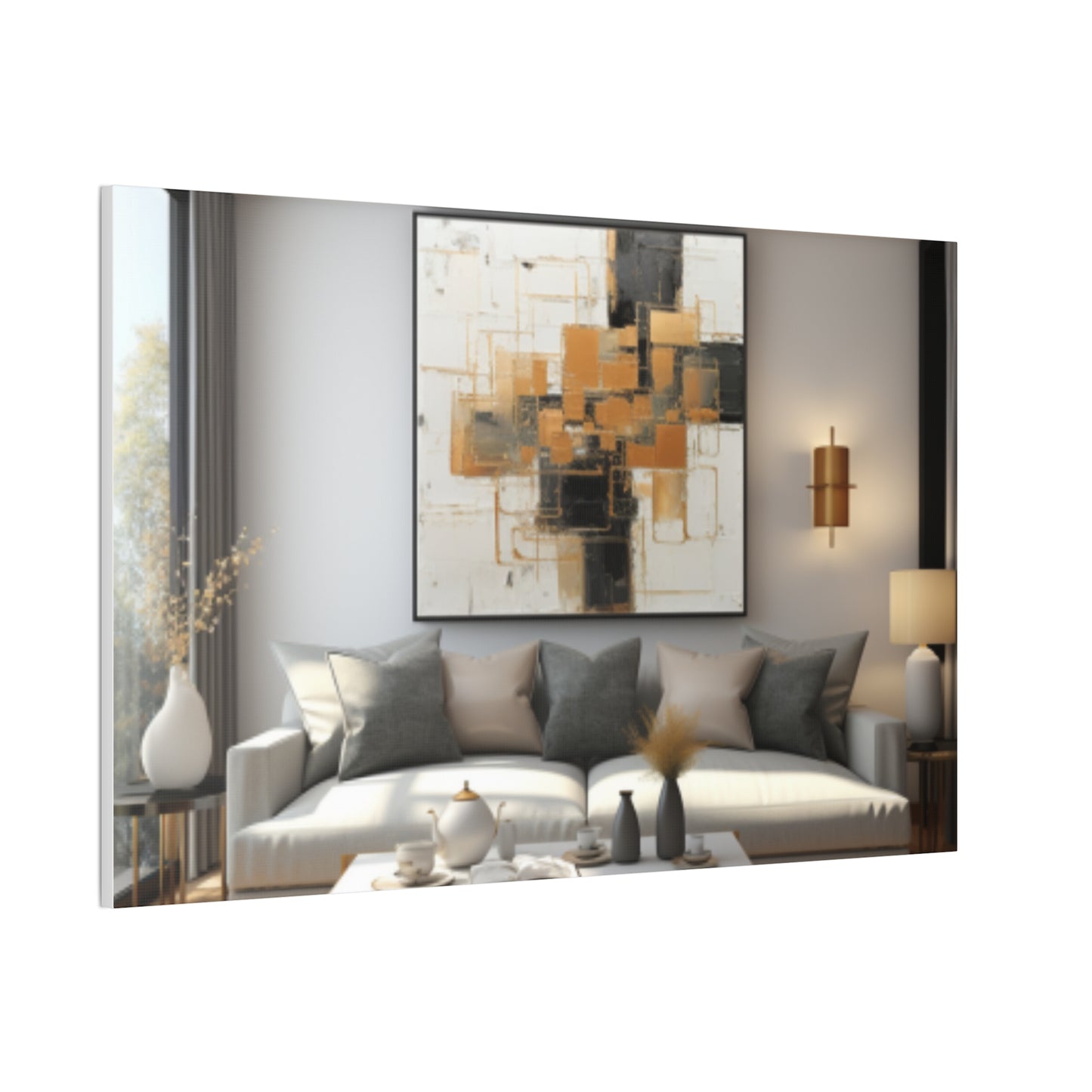 Gold and Black Elegance: A Symphony of Sophistication Canvas Print