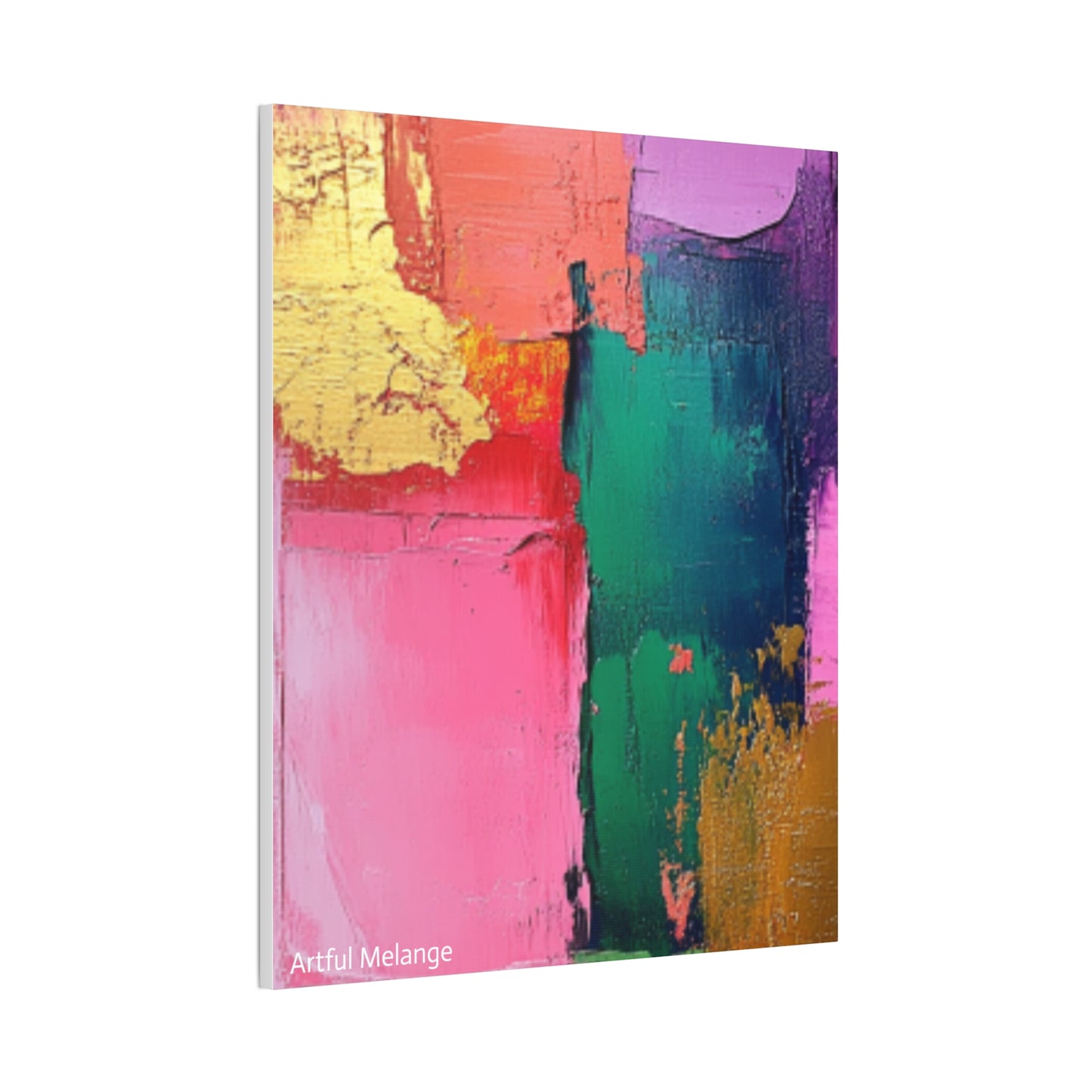 Acrylic Abstract Canvas Print - Homage to the Divine Nine/Pink Green Purple and Gold 1