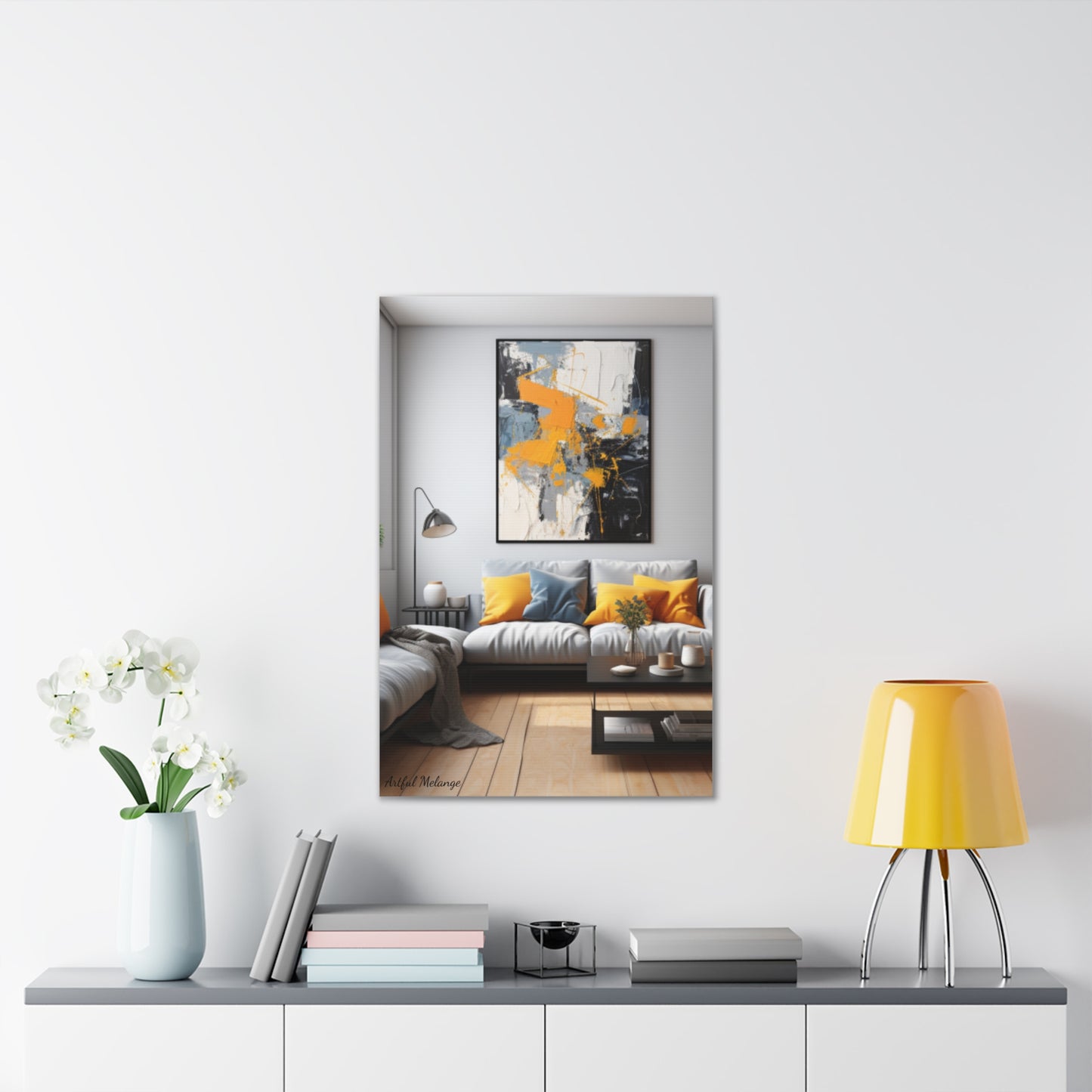 Timeless Elegance: Refined Yellow Hues Canvas Print for Sophisticated Living Spaces