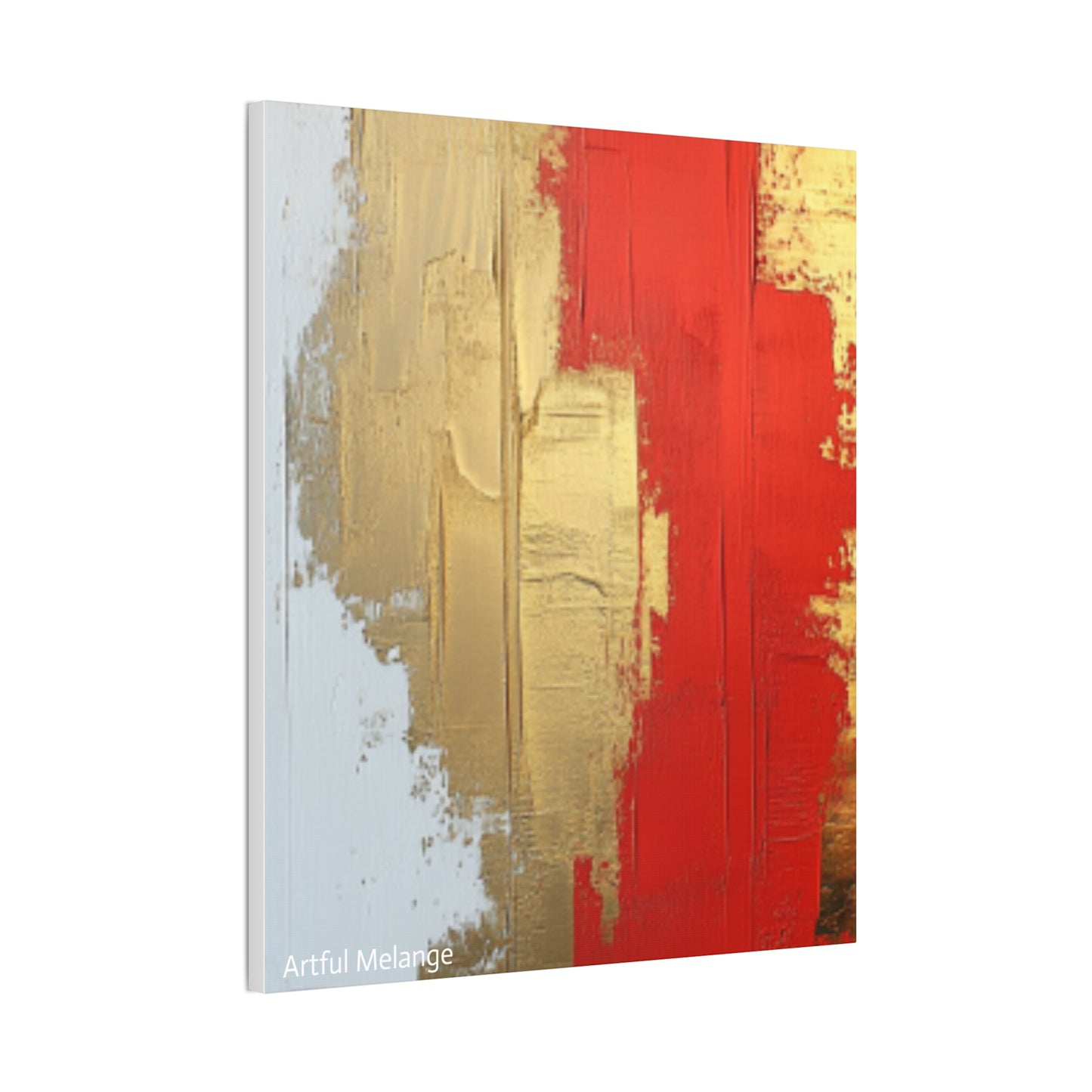 Acrylic Abstract Canvas Print - Homage to the Divine Nine/Red White and Gold 2