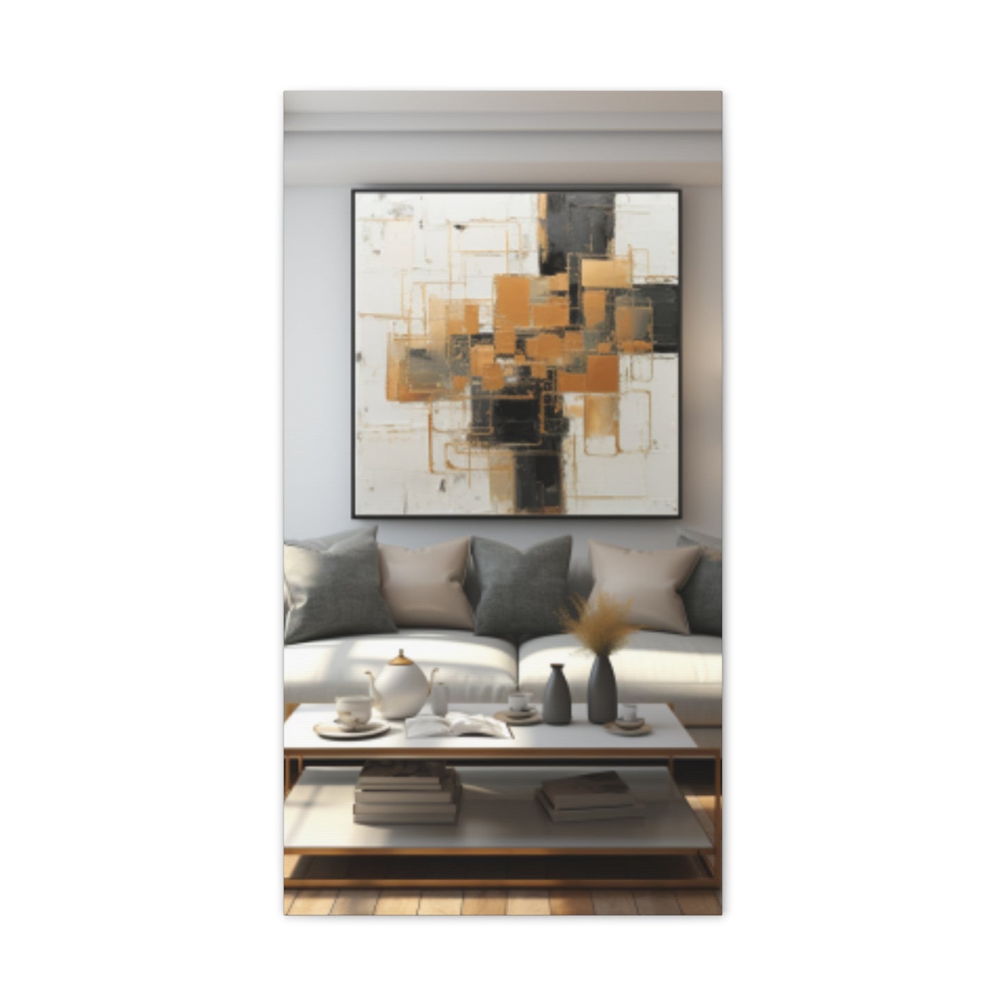 Gold and Black Elegance: A Symphony of Sophistication Canvas Print