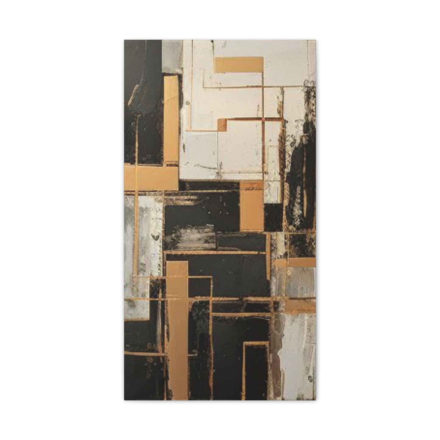 Gold and Black Elegance: A Symphony of Sophistication Canvas Print