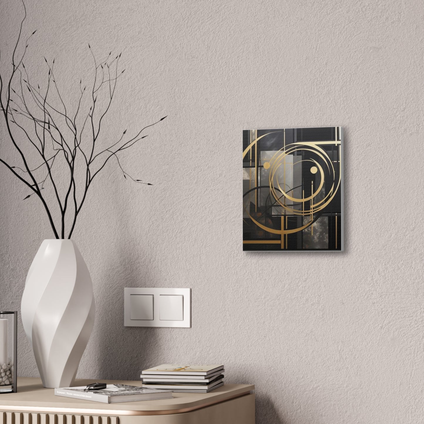 Gold and Black Elegance: A Symphony of Sophistication Canvas Print