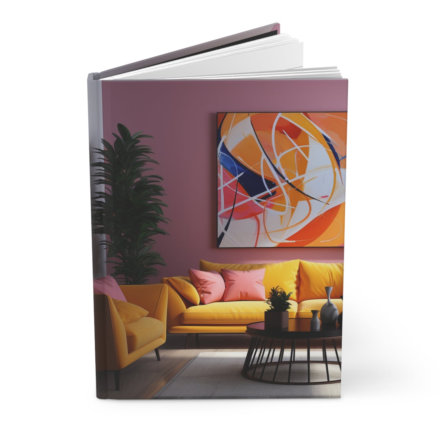 Abstract Elegance: Living Room Harmony Hardcover Journal