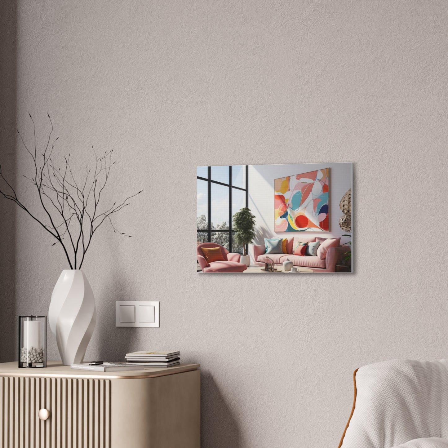 Timeless Elegance: Refined Pink Hues Canvas Print for Sophisticated Living Spaces