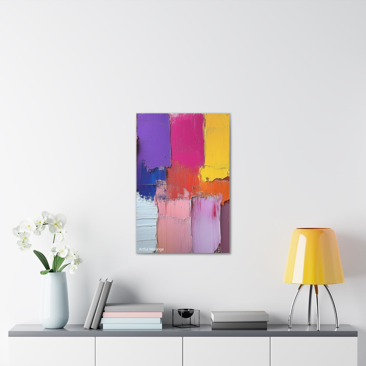 Acrylic Abstract Canvas Print - Homage to the Divine Nine/Gold Purple Pink and Green 4