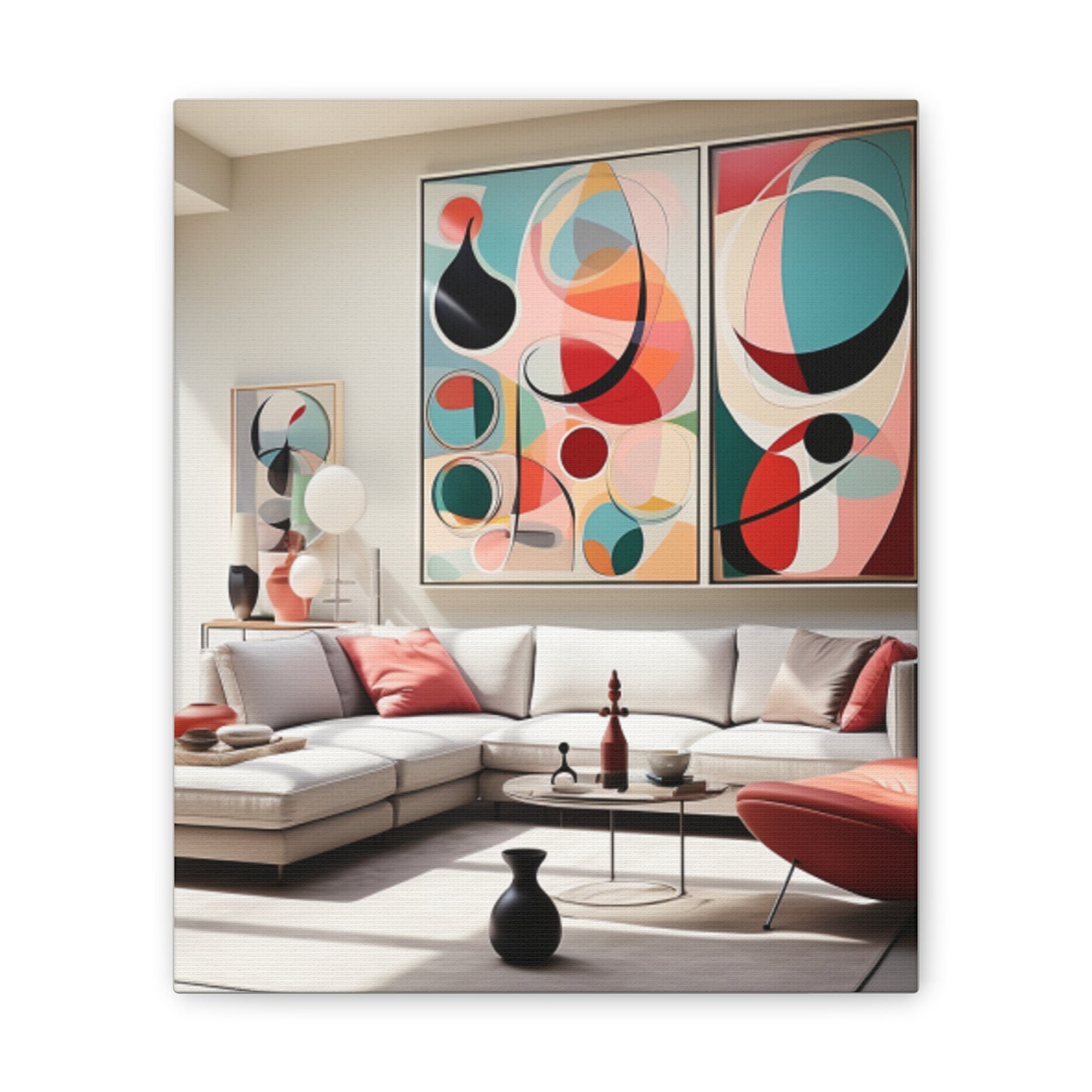 Timeless Elegance: Refined Pink Hues Canvas Print for Sophisticated Living Spaces