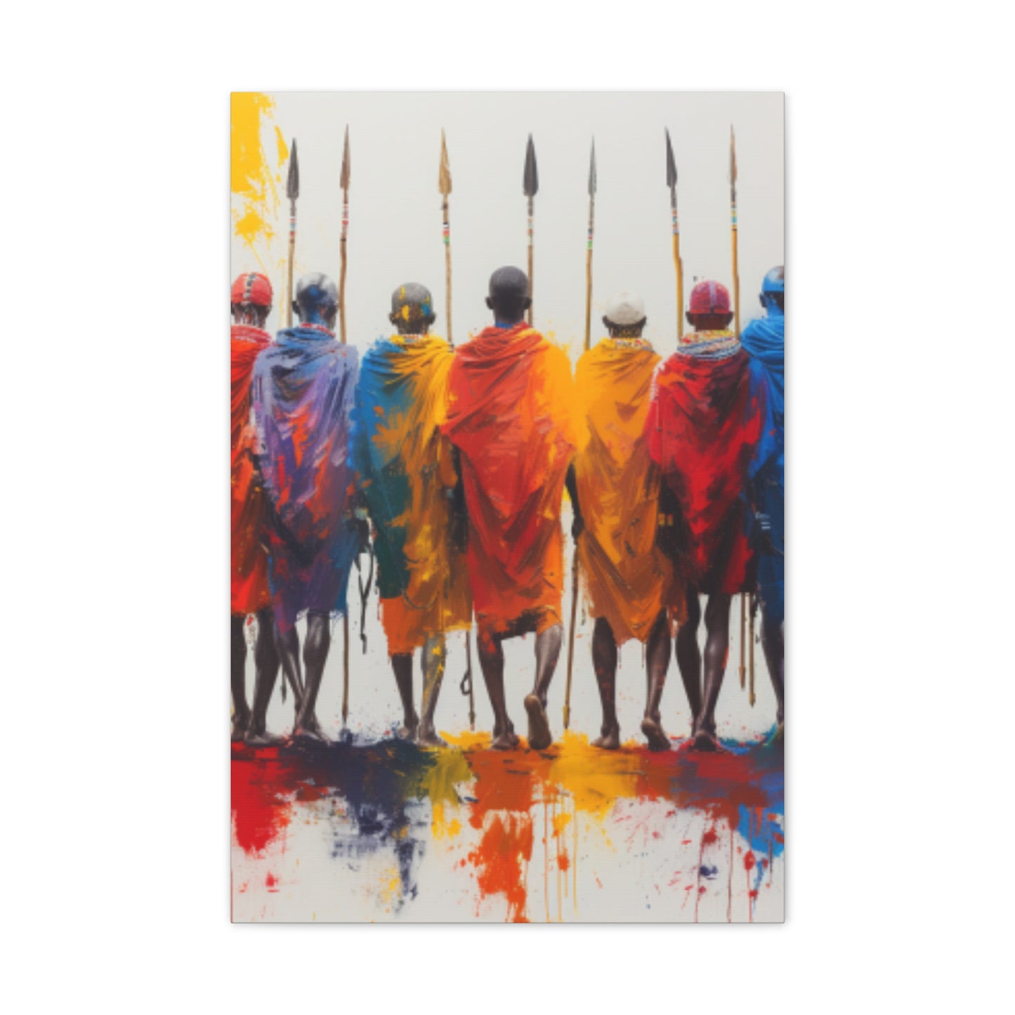 Masai Warriors Abstract Canvas Print