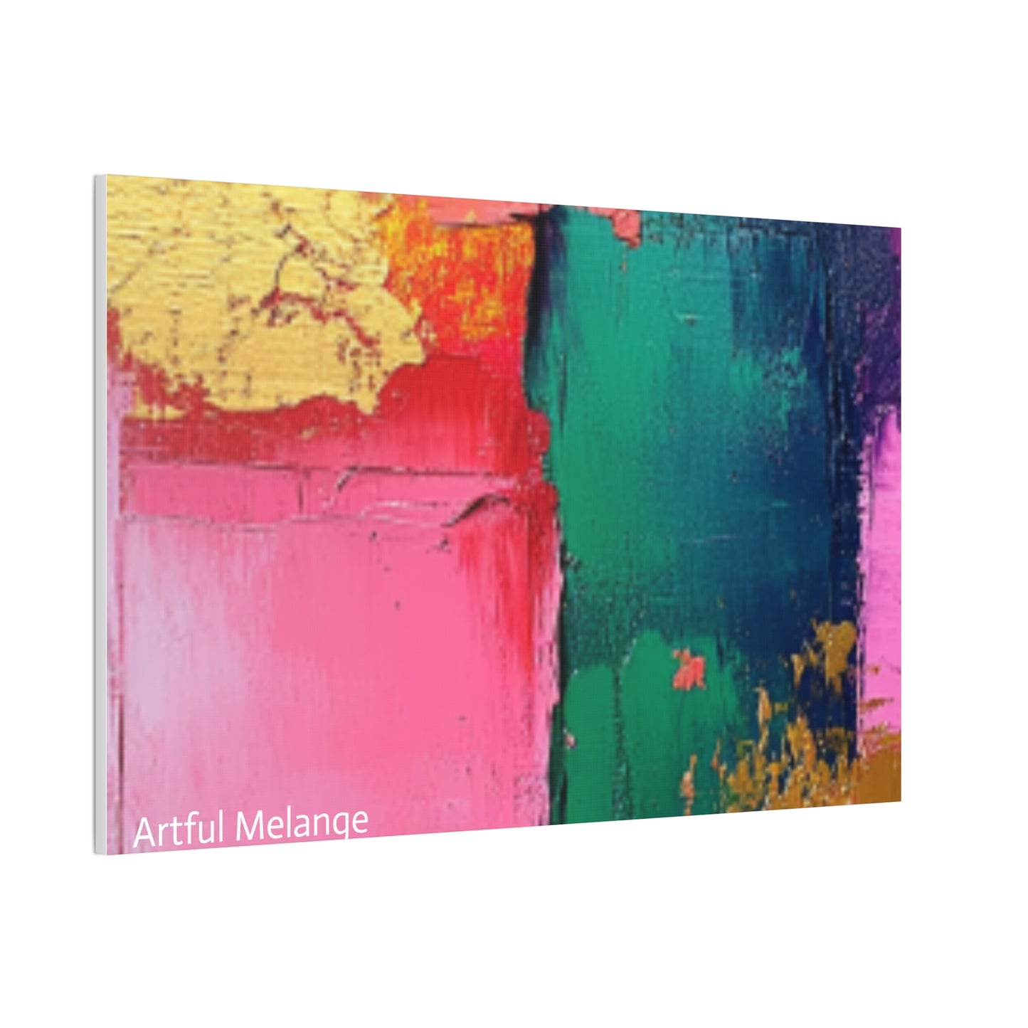 Acrylic Abstract Canvas Print - Homage to the Divine Nine/Pink Green Purple and Gold 1