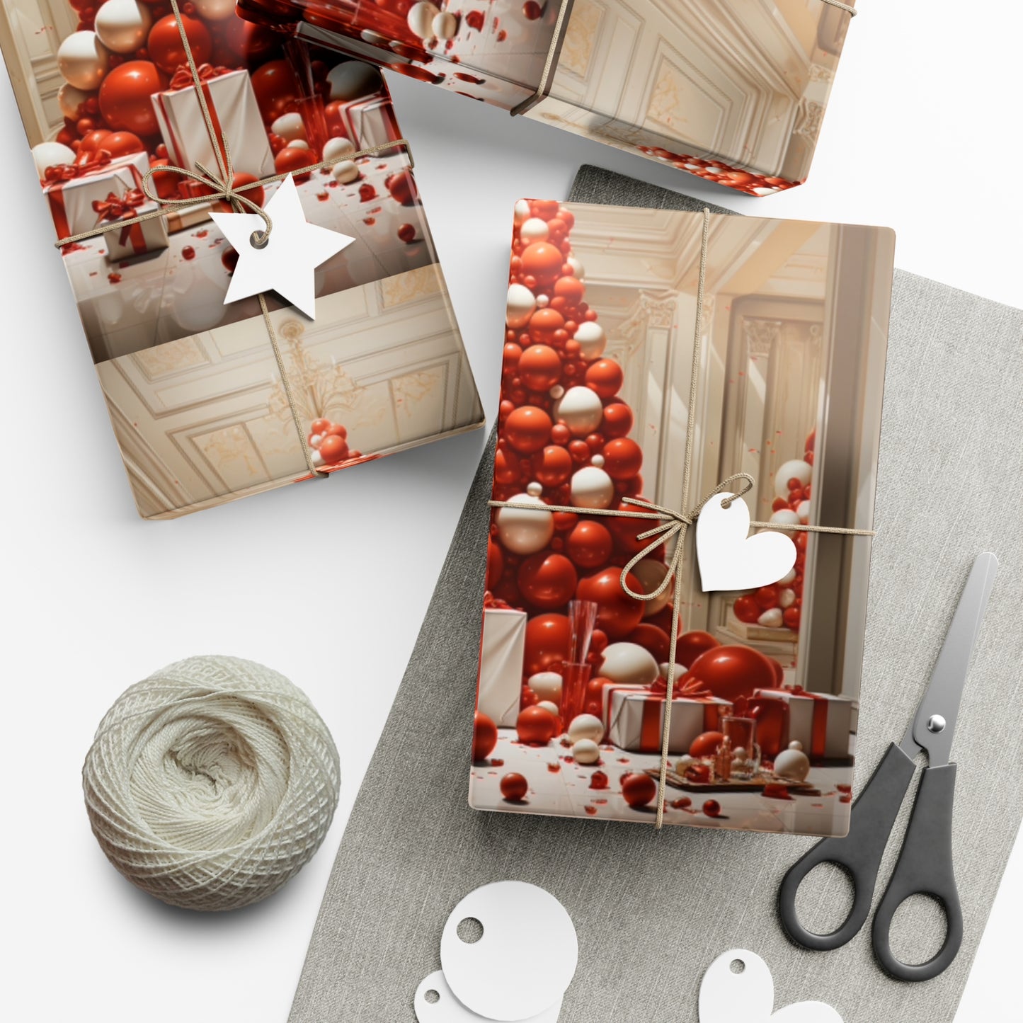 Elegant Red Holiday Wrapping Paper Collection – Elevate Your Gifts with Sophisticated Style