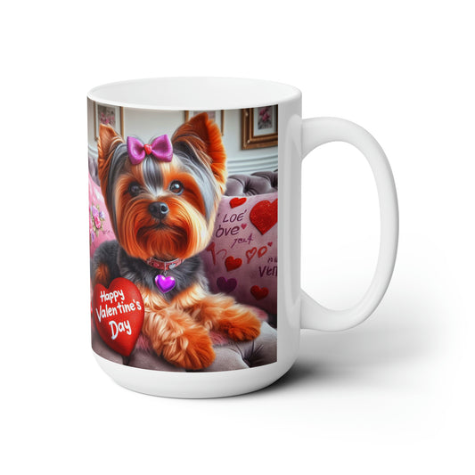 Love Paws- Yorkshire Terrier Valentine's Day Mug 15oz