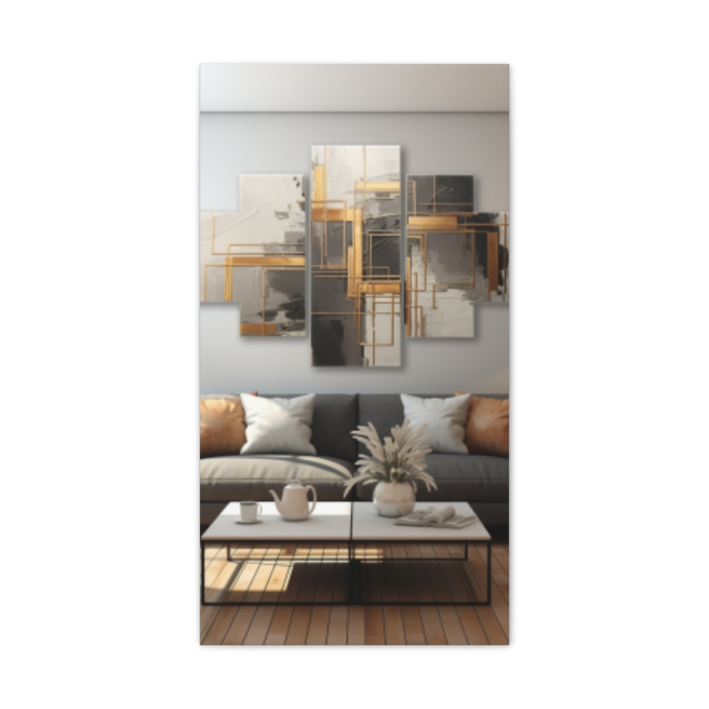 Gold and Black  Elegance: A Symphony of Sophistication Canvas Print