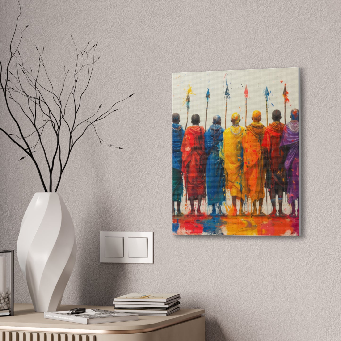 Masai Warriors Abstract Canvas Print