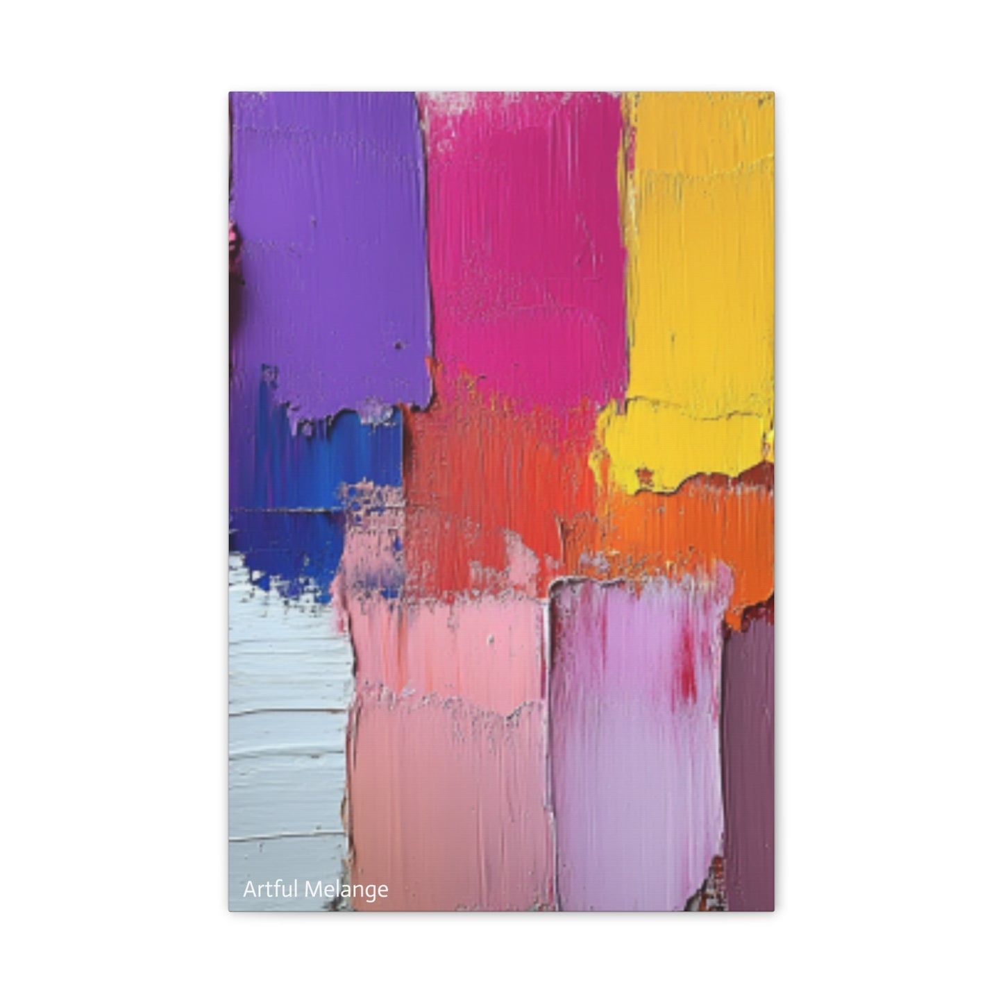 Acrylic Abstract Canvas Print - Homage to the Divine Nine/Gold Purple Pink and Green 4