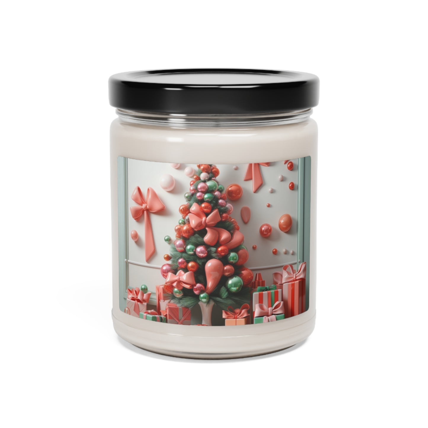 Festive Glow Pink and Green Holiday Scented Soy Candle, 9oz