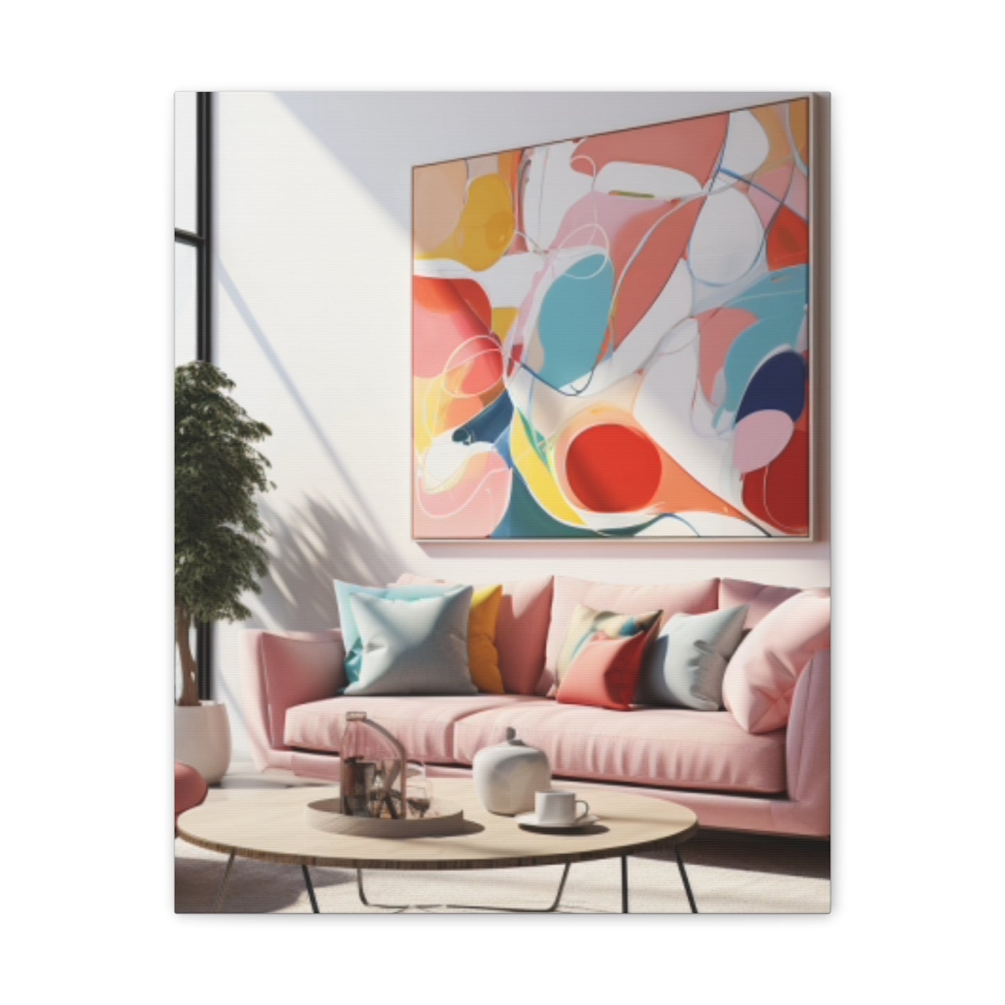 Timeless Elegance: Refined Pink Hues Canvas Print for Sophisticated Living Spaces