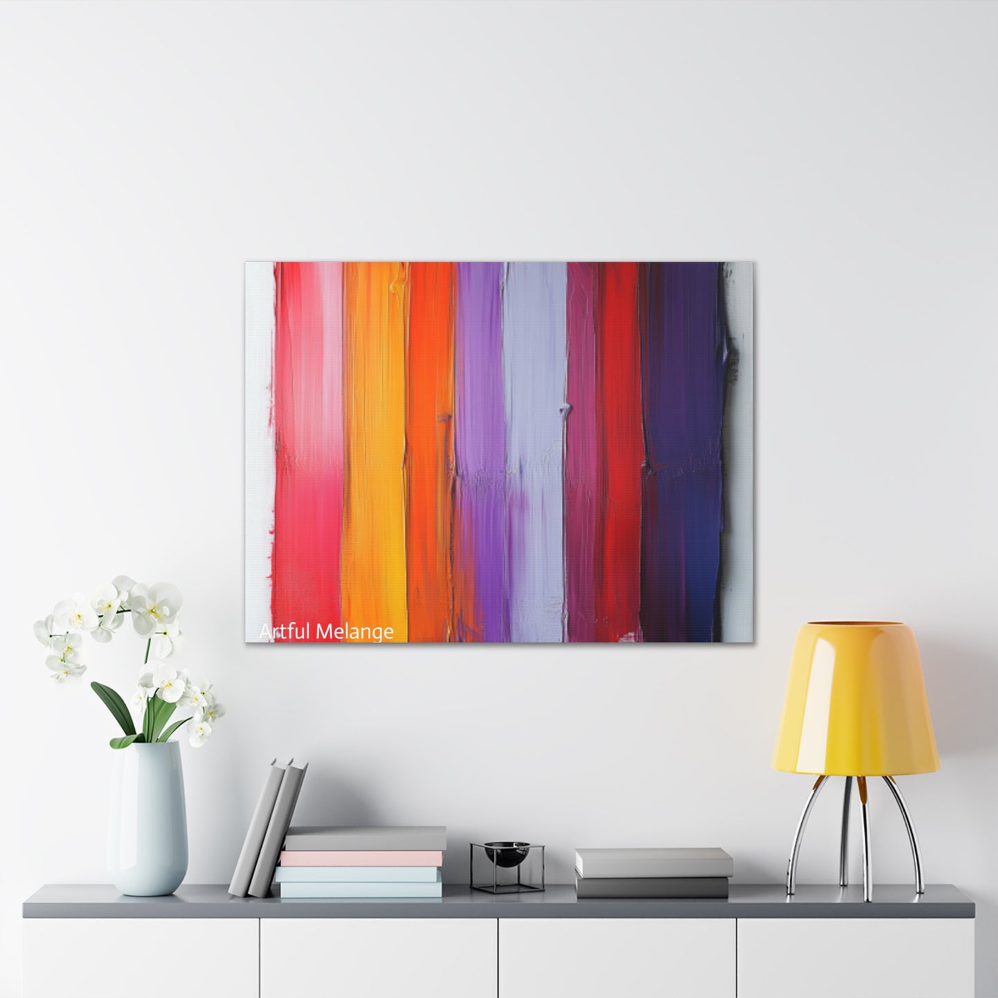 Acrylic Abstract Canvas Print - Homage to the Divine Nine/Red White Purple and Gold 5