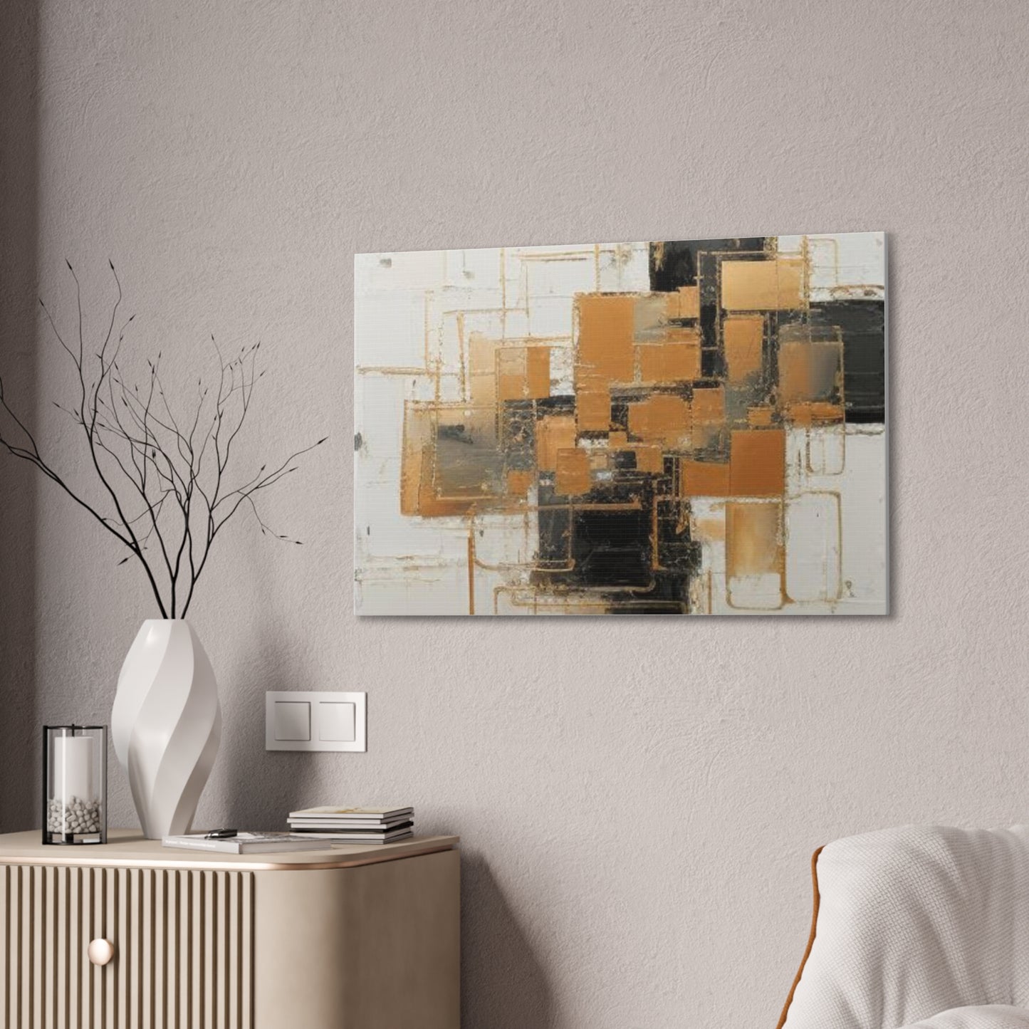 Gold and Black Elegance: A Symphony of Sophistication Canvas Print