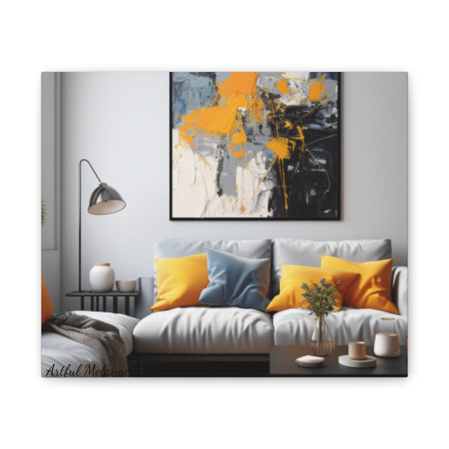 Timeless Elegance: Refined Yellow Hues Canvas Print for Sophisticated Living Spaces