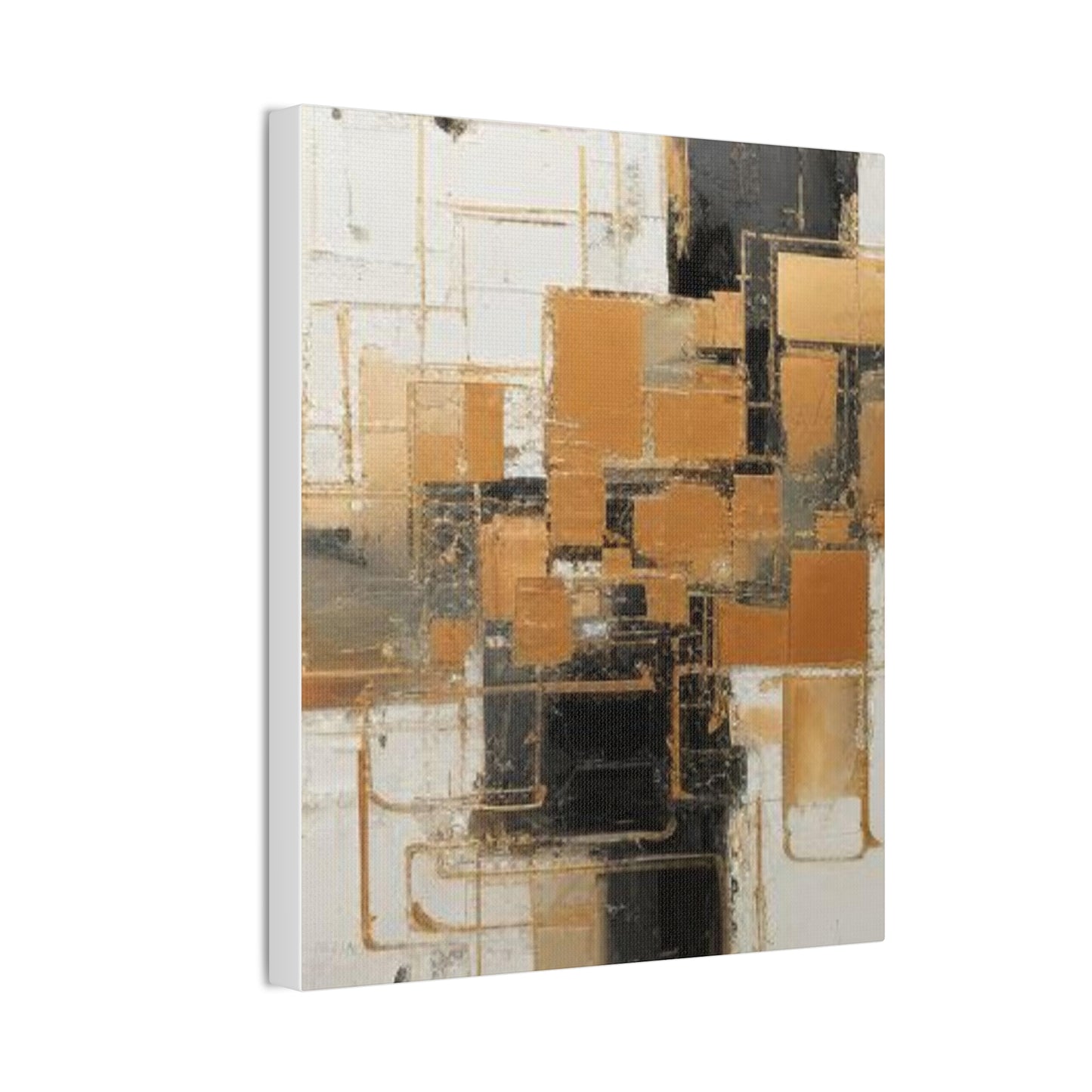 Gold and Black Elegance: A Symphony of Sophistication Canvas Print