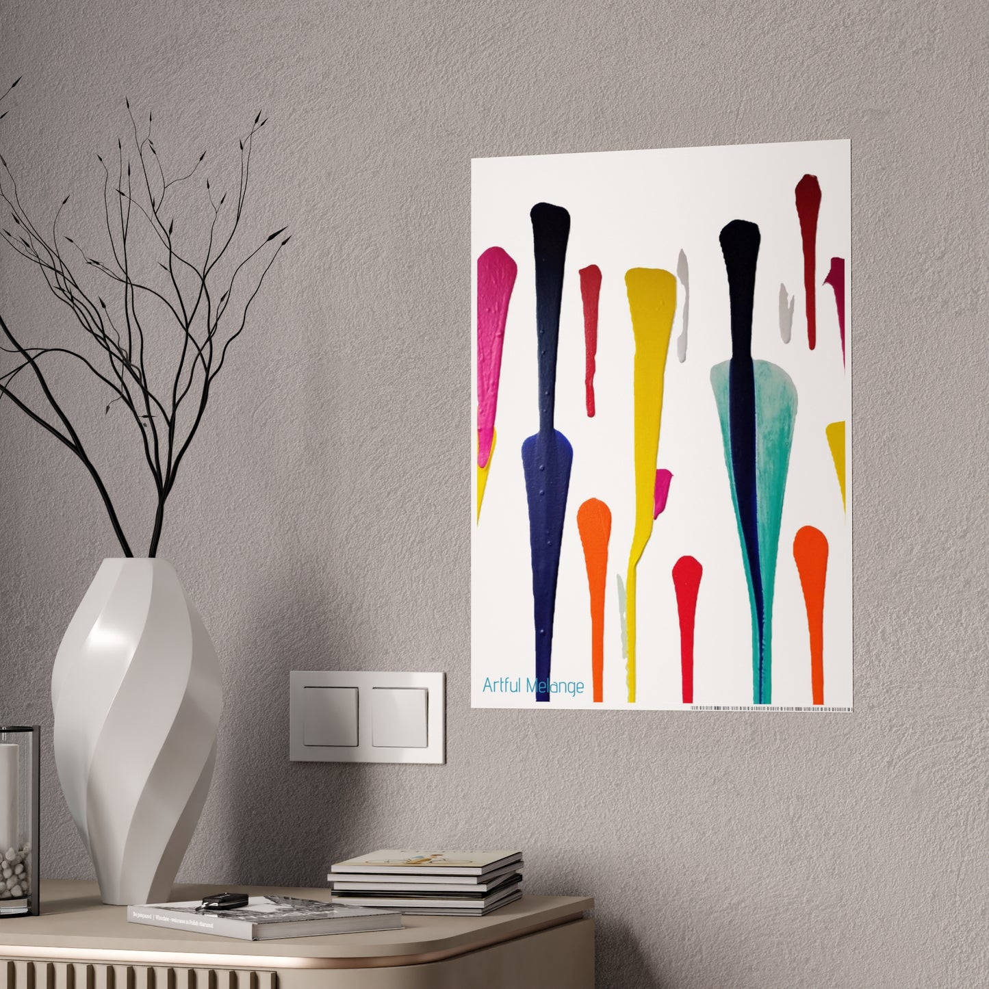 Gleaming Acrylic Abstract Poster: A Spectrum of Colorful Elegance