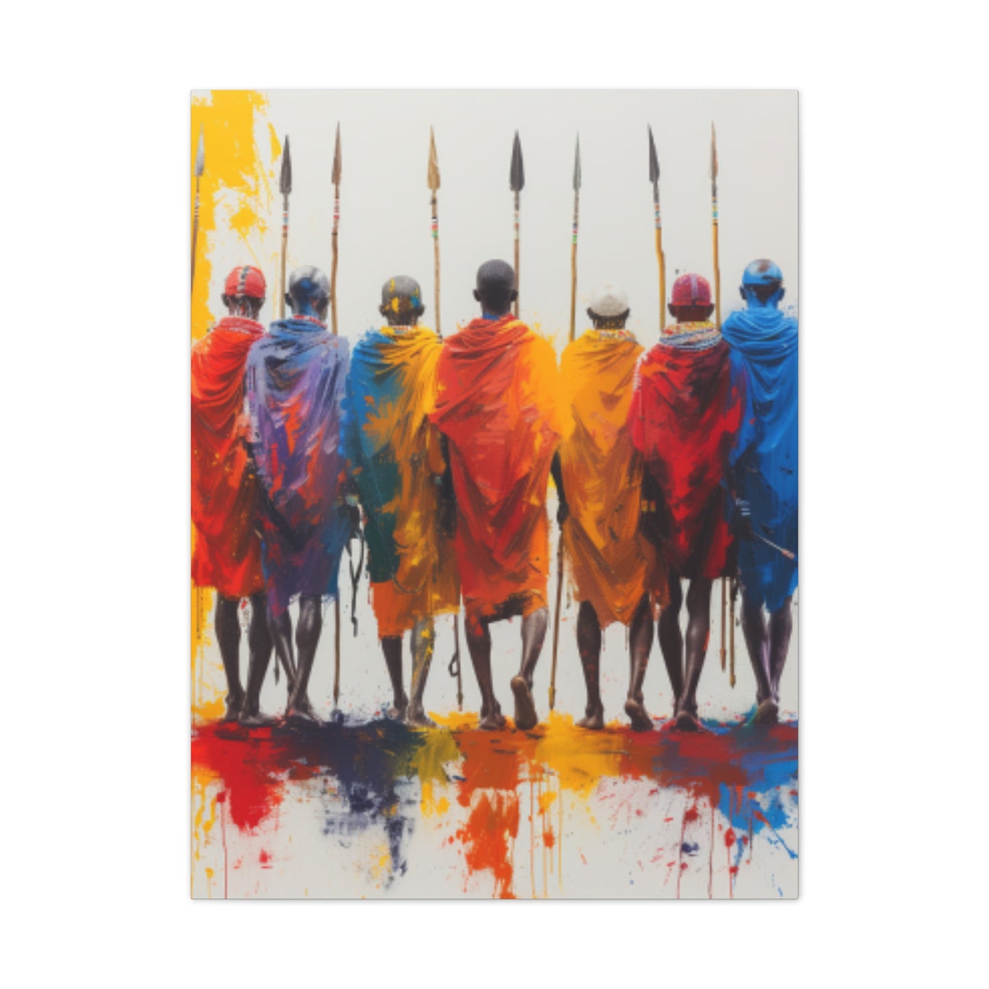 Masai Warriors Abstract Canvas Print