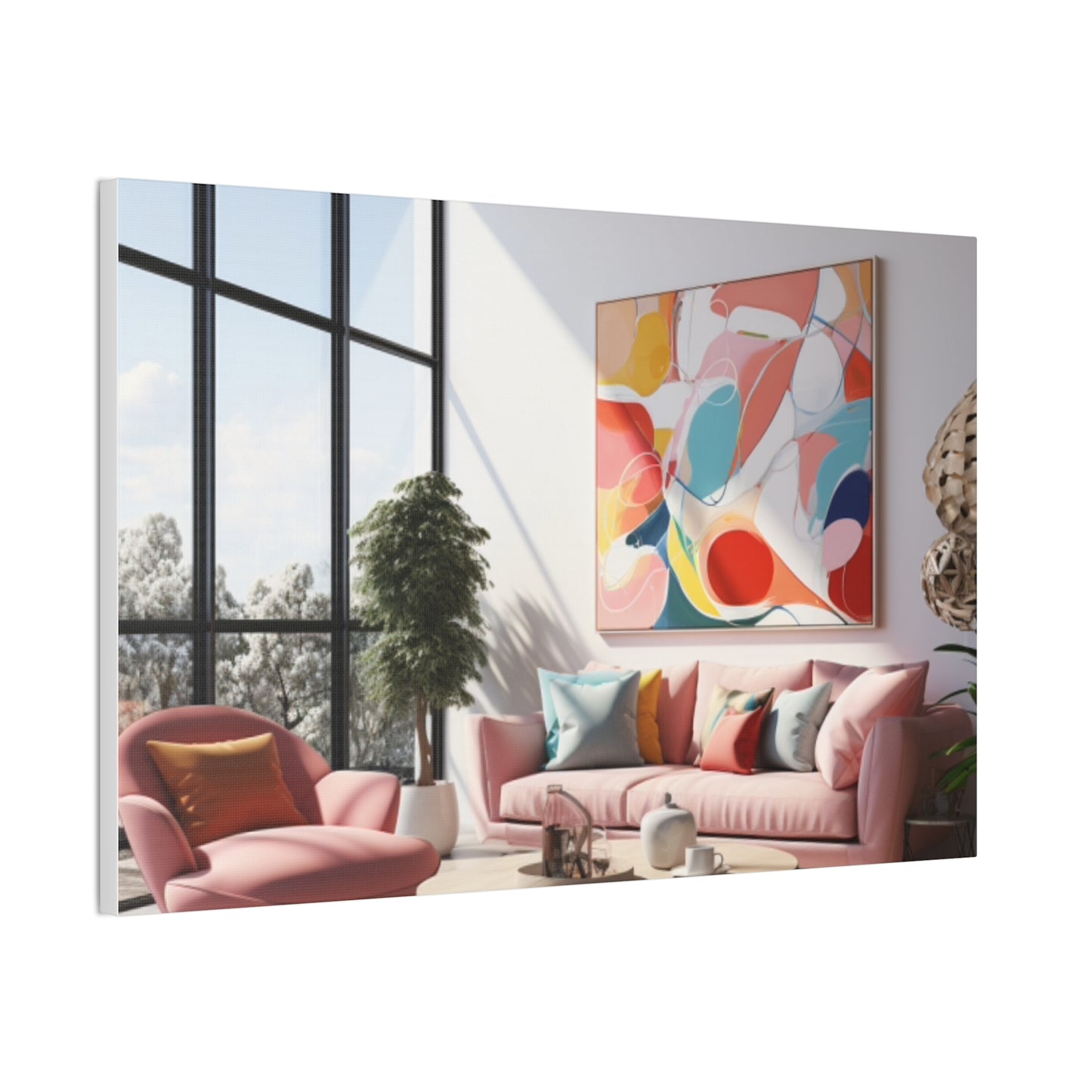 Timeless Elegance: Refined Pink Hues Canvas Print for Sophisticated Living Spaces