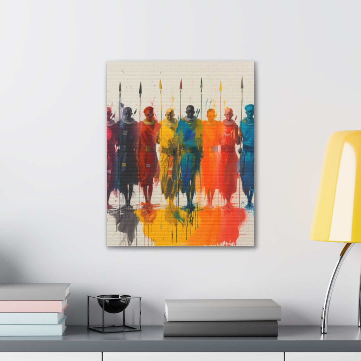 Masai Warriors Abstract Canvas Print