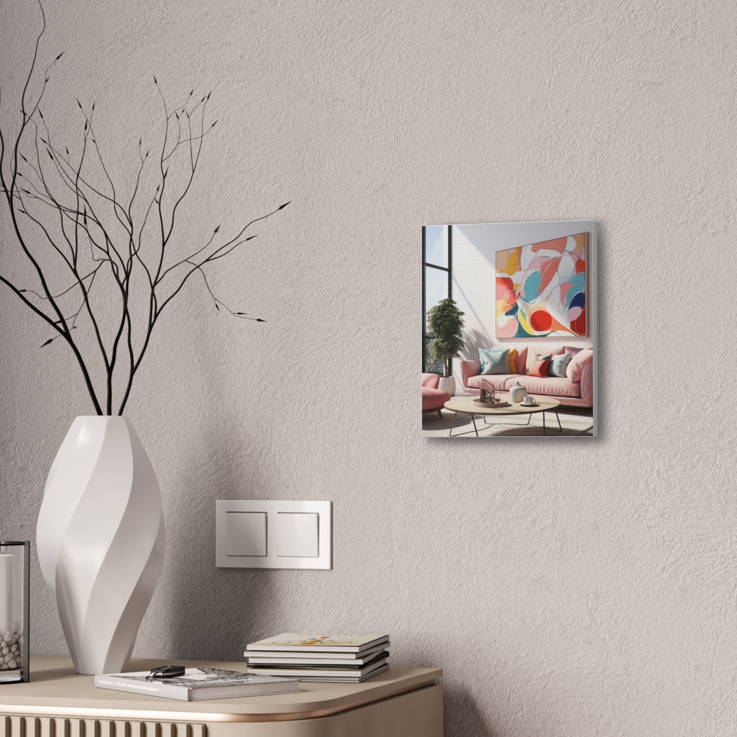 Timeless Elegance: Refined Pink Hues Canvas Print for Sophisticated Living Spaces