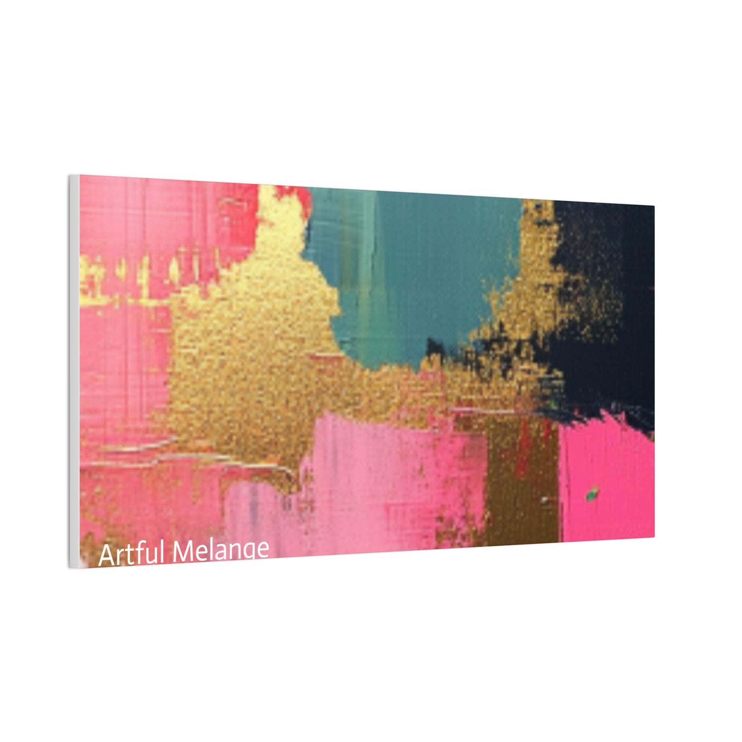 Acrylic Abstract Canvas Print - Homage to the Divine Nine/Pink Green Black and Gold 5