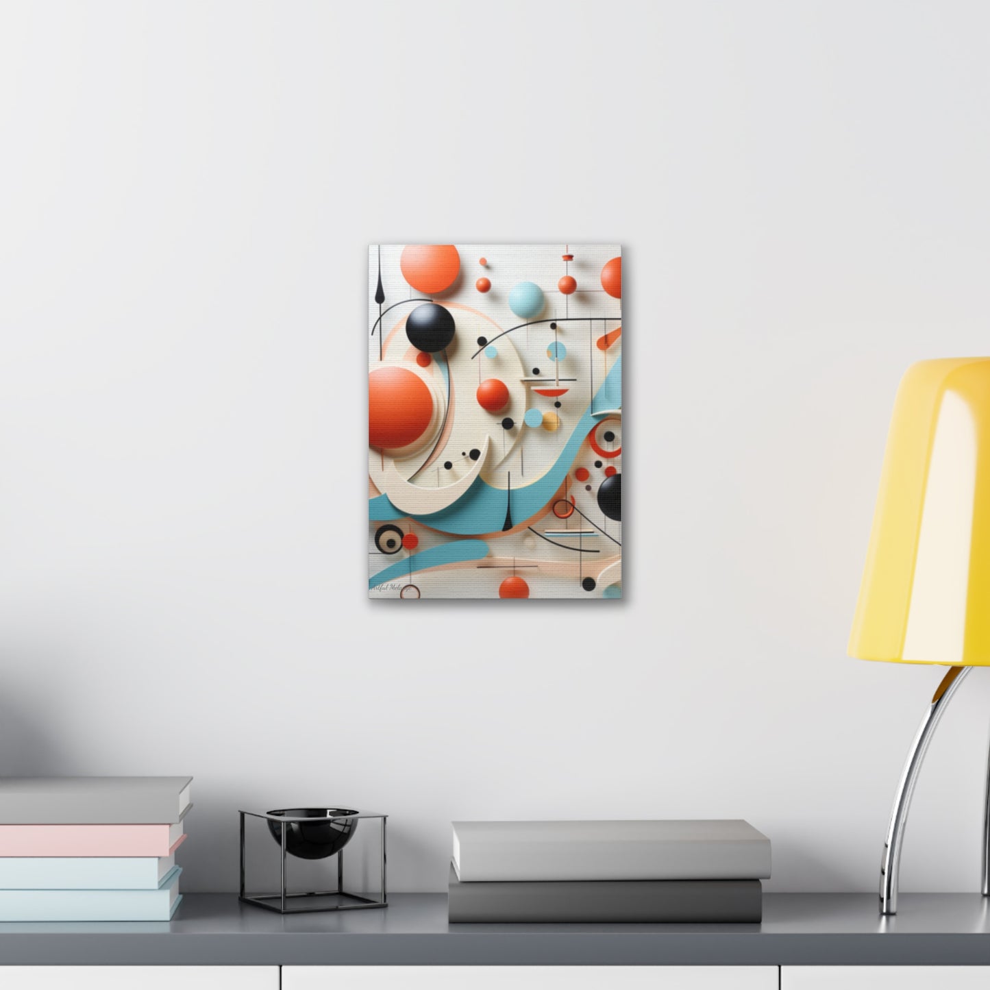 Harmony in Cyan and Peach- Graphic Print