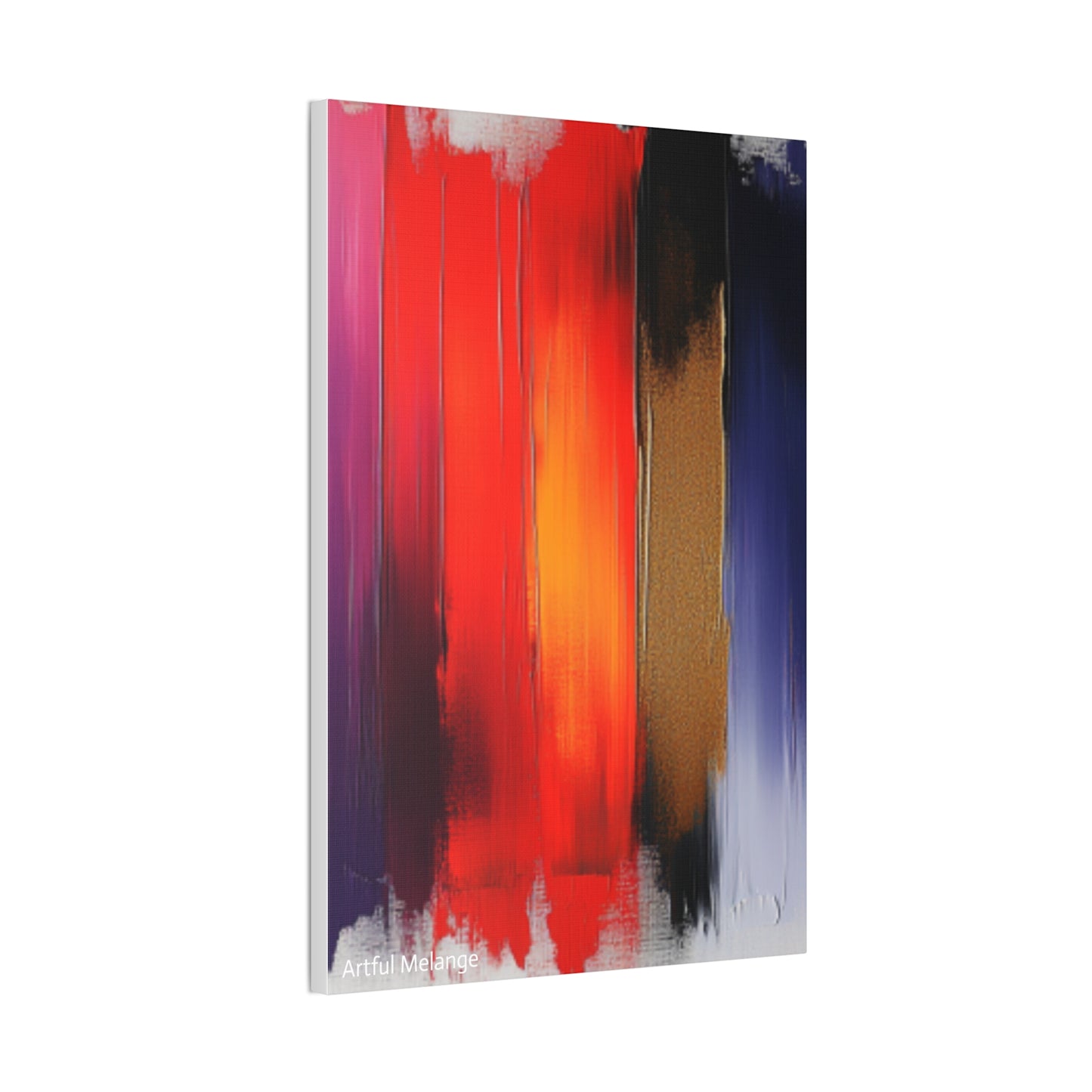 Acrylic Abstract Canvas Print - Homage to the Divine Nine/Red White Purple and Gold 3