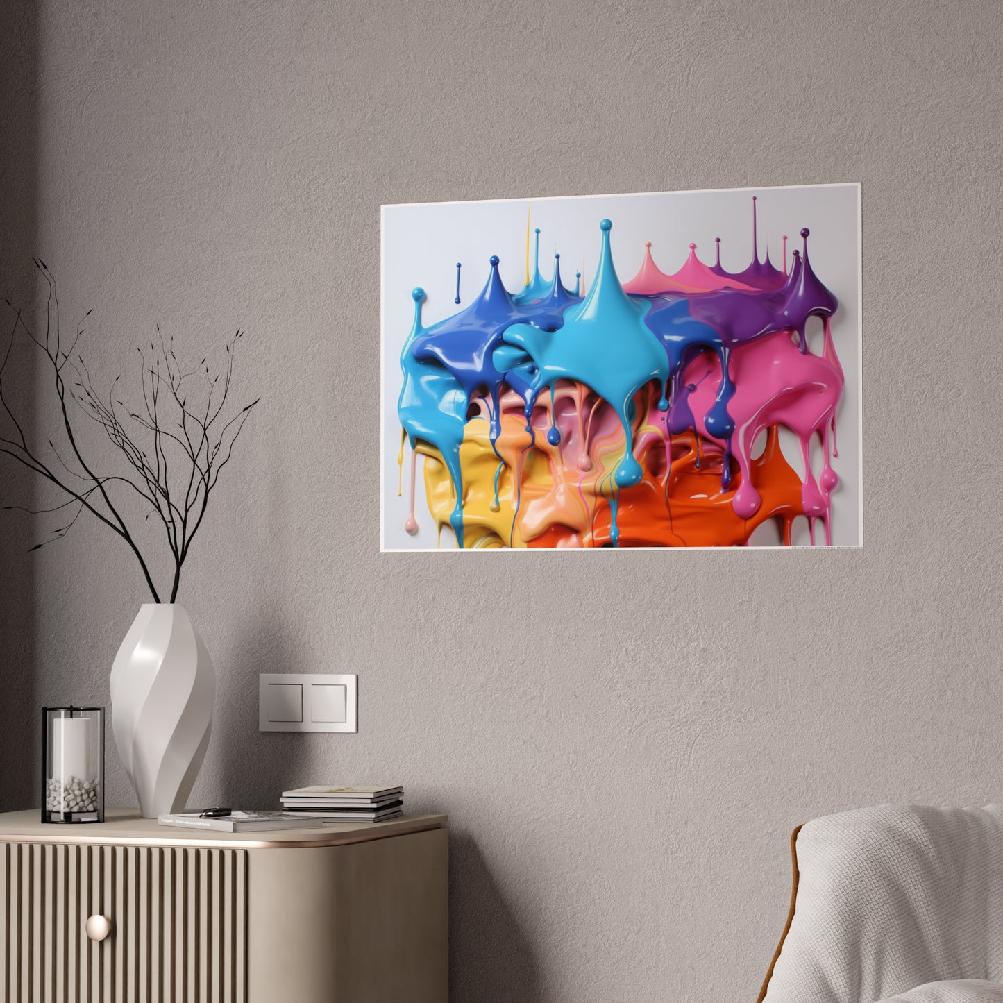 Gleaming Acrylic Abstract Poster: A Spectrum of Colorful Elegance