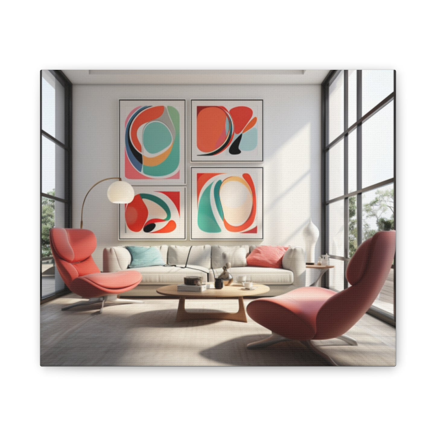 Timeless Elegance: Refined Pink Hues Canvas Print for Sophisticated Living Spaces