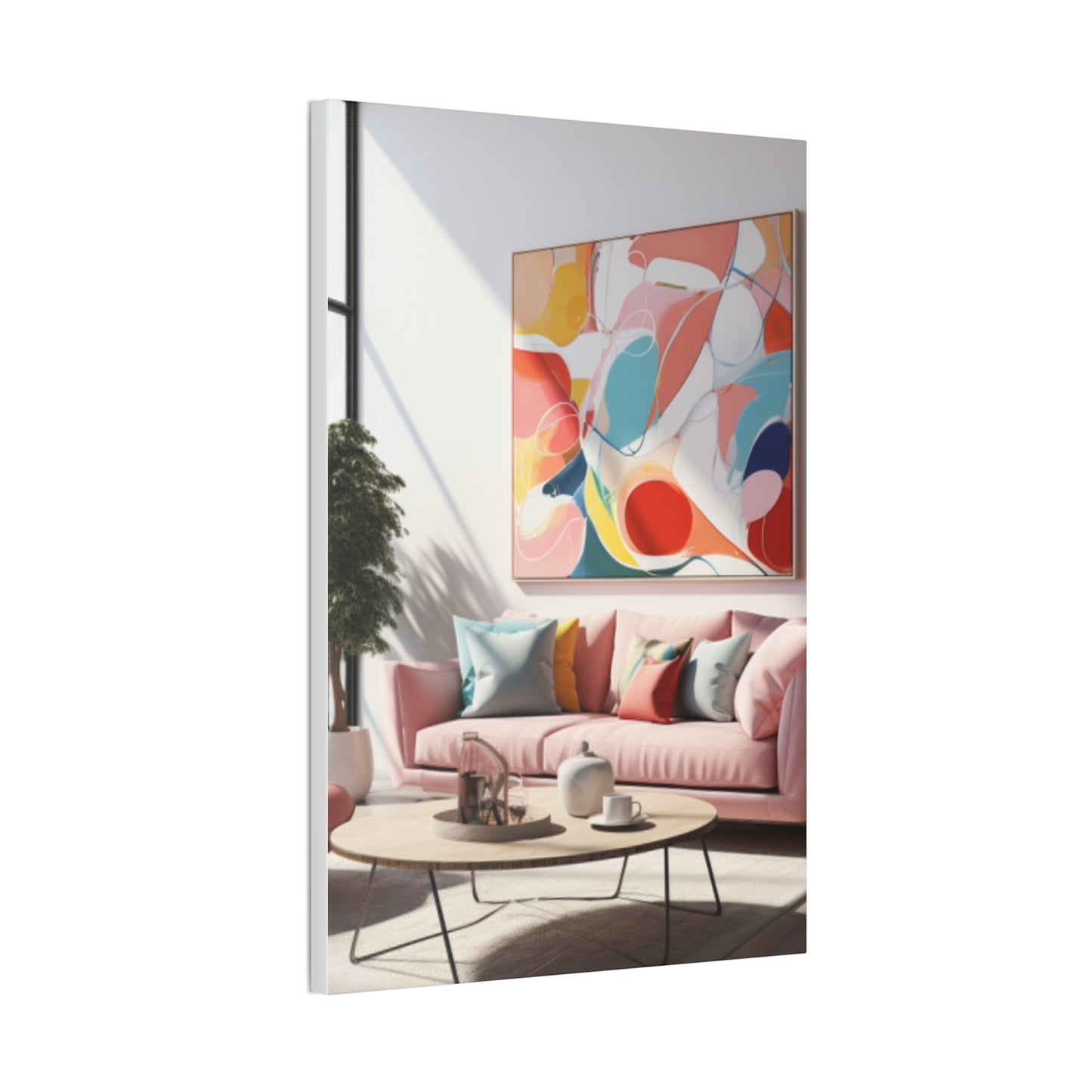 Timeless Elegance: Refined Pink Hues Canvas Print for Sophisticated Living Spaces