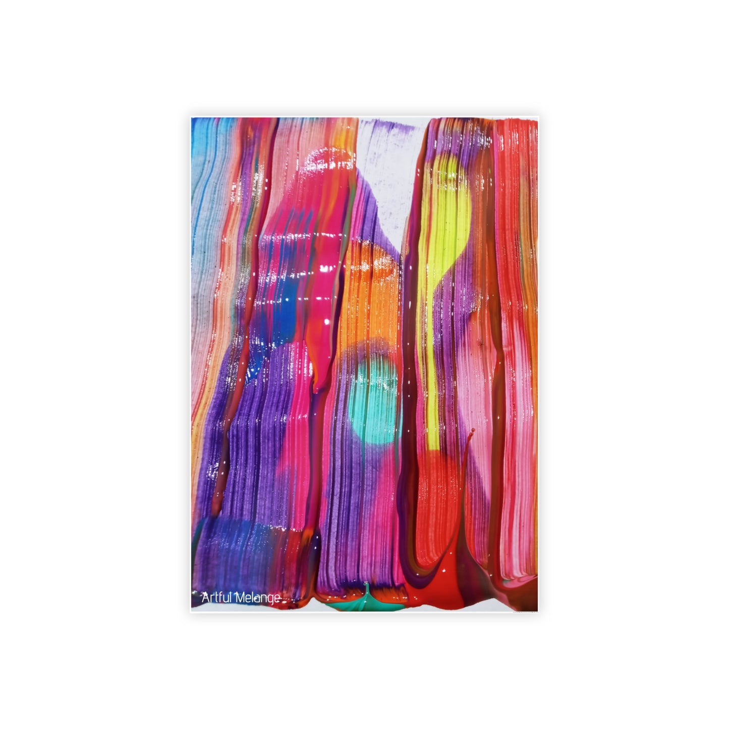 Gleaming Acrylic Abstract Poster: A Spectrum of Colorful Elegance