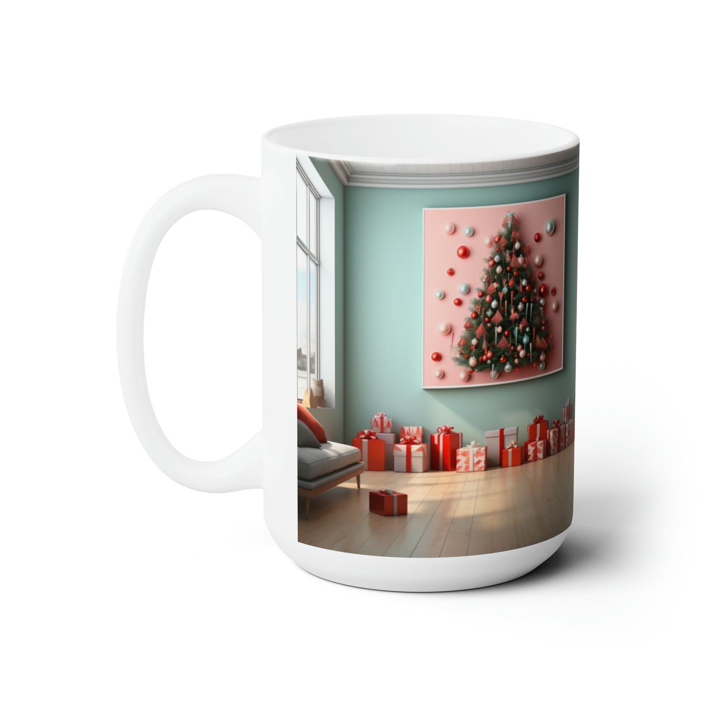 Cozy Holiday Mugs: Embrace the Season with Our Festive Living Scenes 15oz