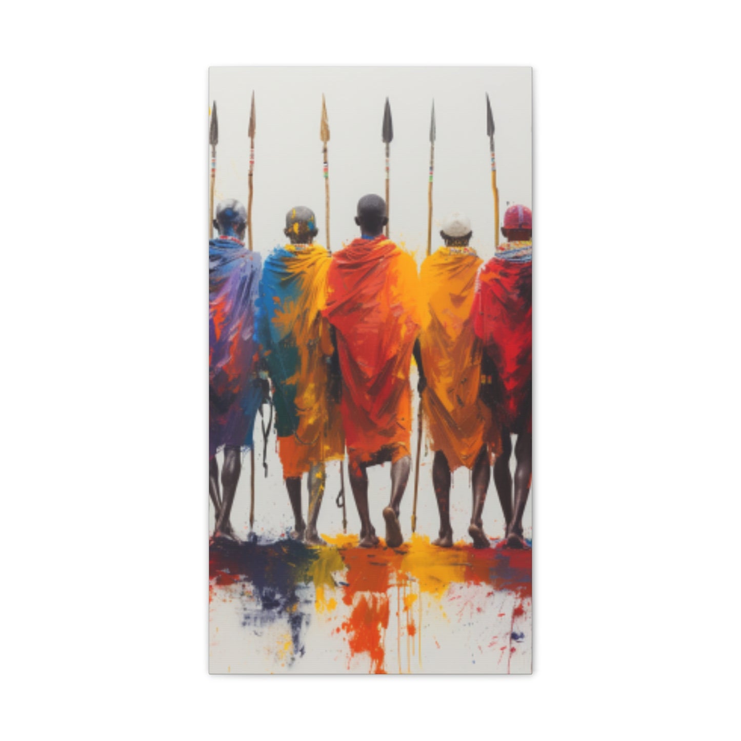 Masai Warriors Abstract Canvas Print