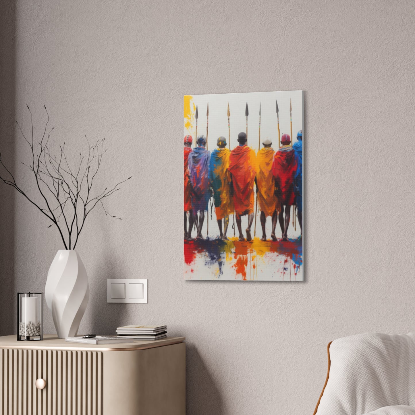 Masai Warriors Abstract Canvas Print