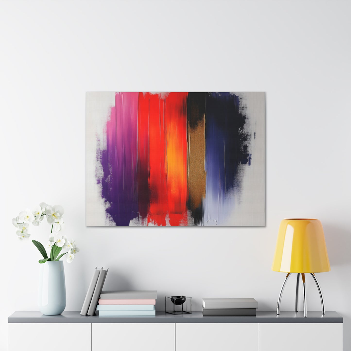 Acrylic Abstract Canvas Print - Homage to the Divine Nine/Red White Purple and Gold 3