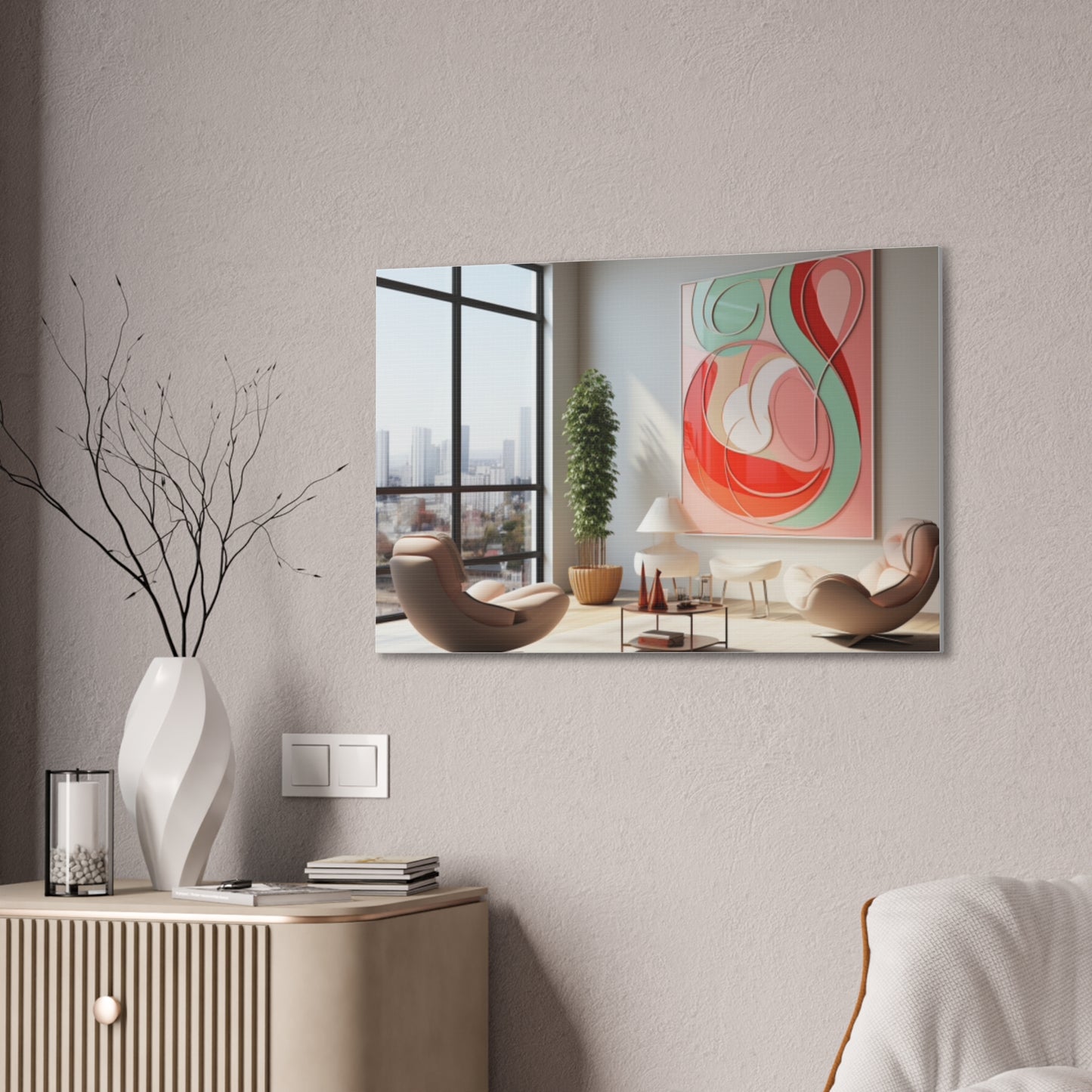 Timeless Elegance: Refined Pink Hues Canvas Print for Sophisticated Living Spaces