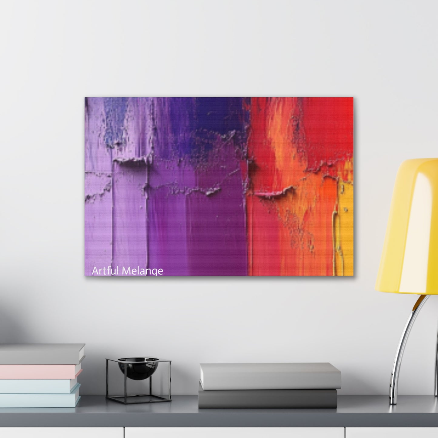 Acrylic Abstract Canvas Print - Homage to the Divine Nine/Red White Purple and Gold 4