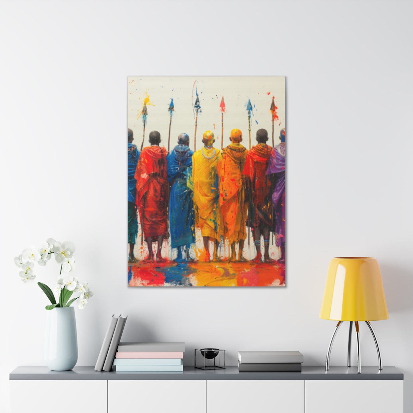 Masai Warriors Abstract Canvas Print