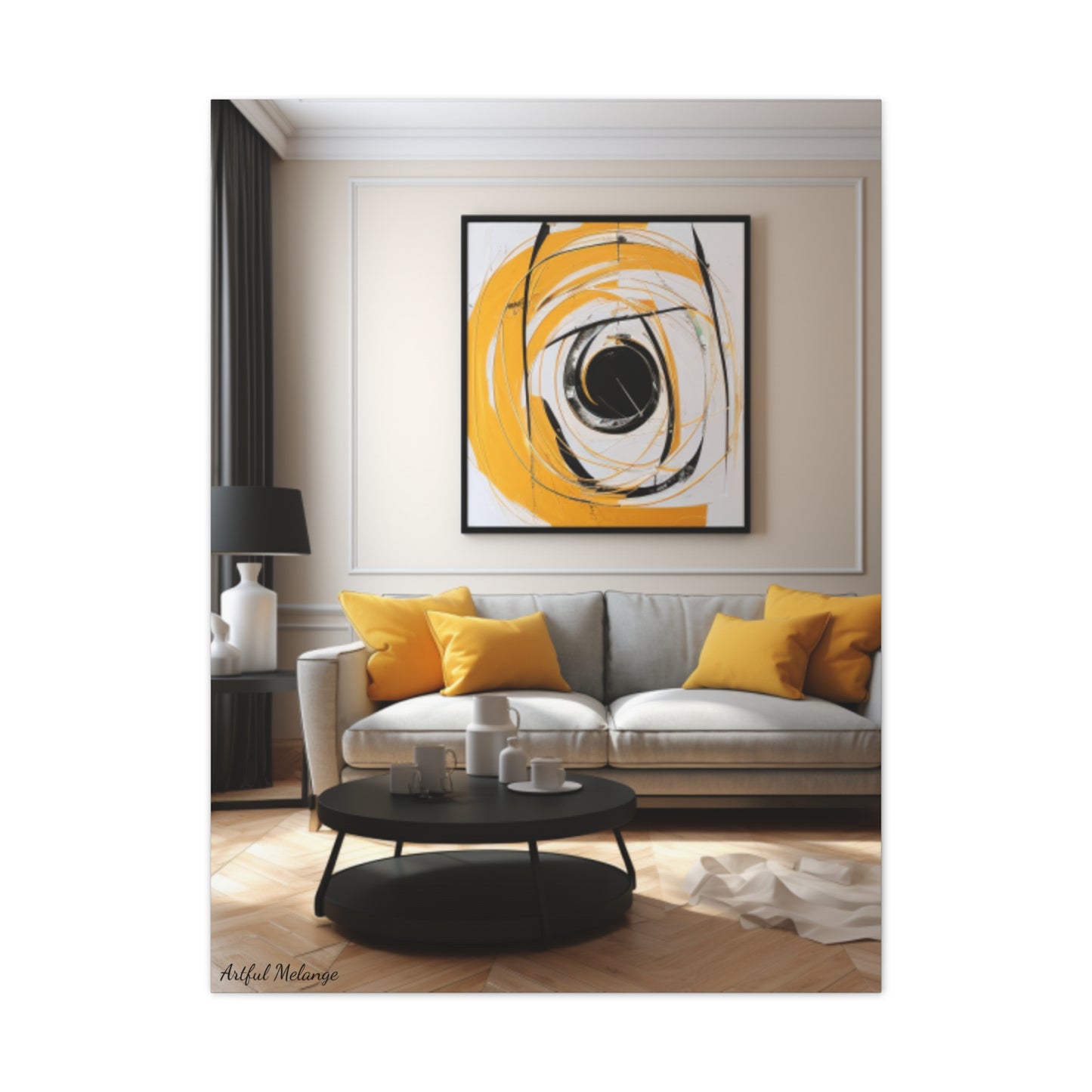 Timeless Elegance: Refined Yellow Hues Canvas Print for Sophisticated Living Spaces