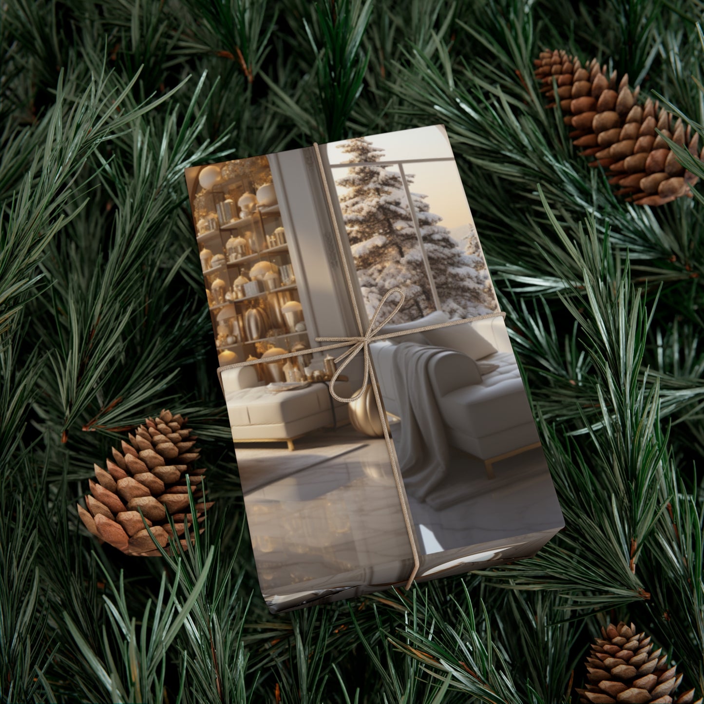 Elegant Gold and White Holiday Wrapping Paper Collection – Elevate Your Gifts with Sophisticated Style