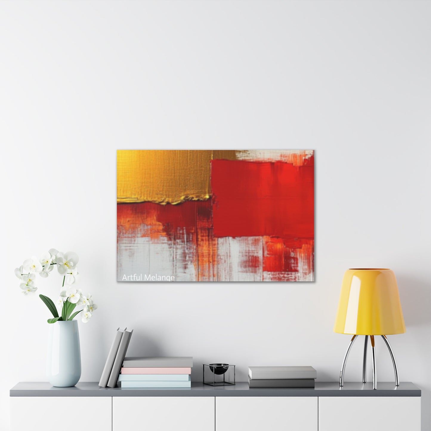 Acrylic Abstract Canvas Print - Homage to the Divine Nine/Red White and Gold 9